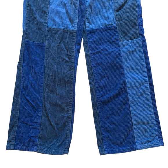 PacSun Blue Corduroy Patchwork Baggy Jeans Size 27 High Rise 32” Inseam Wide Leg - Picture 4 of 10